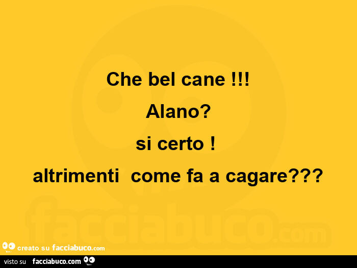Che bel cane! Alano? Si certo! Altrimenti come fa a cagare?