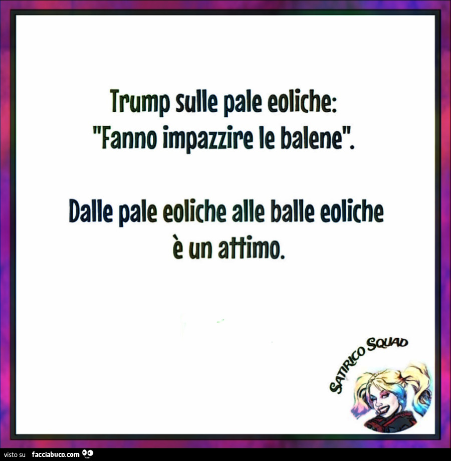 Trump sulle pale eoliche: fanno impazzire le balene. Dalle pale eoliche alle balle eoliche è un attimo