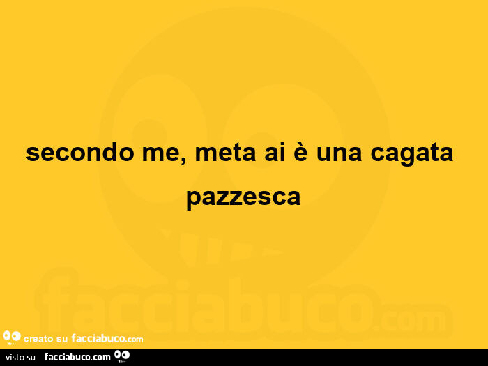 Secondo me, meta ai è una cagata pazzesca