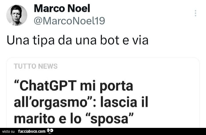 Una tipa da una bot e via. Chatgpt mi porta all'orgasmo: lascia il marito e lo sposa