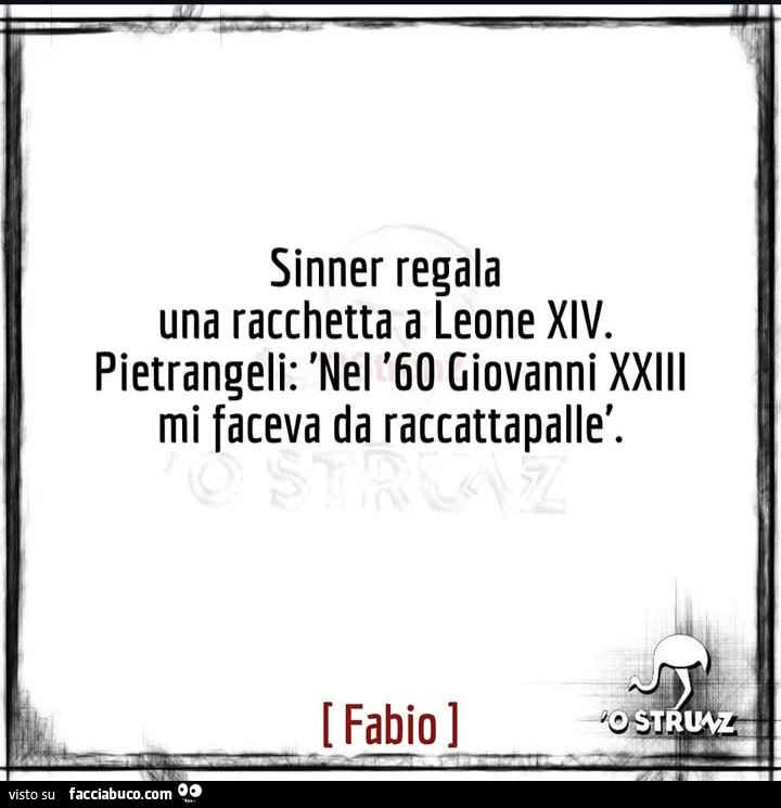 Sinner regala una racchetta a leone xiv. Pietrangeli: 'nel '60 giovanni xxiii mi faceva da raccattapalle