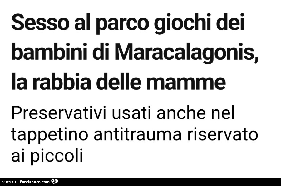 Sesso al parco giochi dei bambini di maracalagonis, la rabbia delle mamme