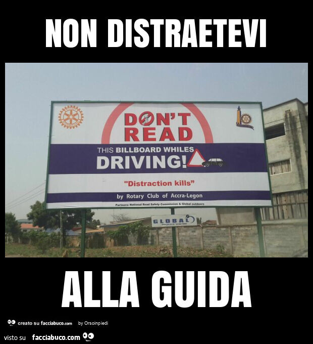 Non distraetevi alla guida