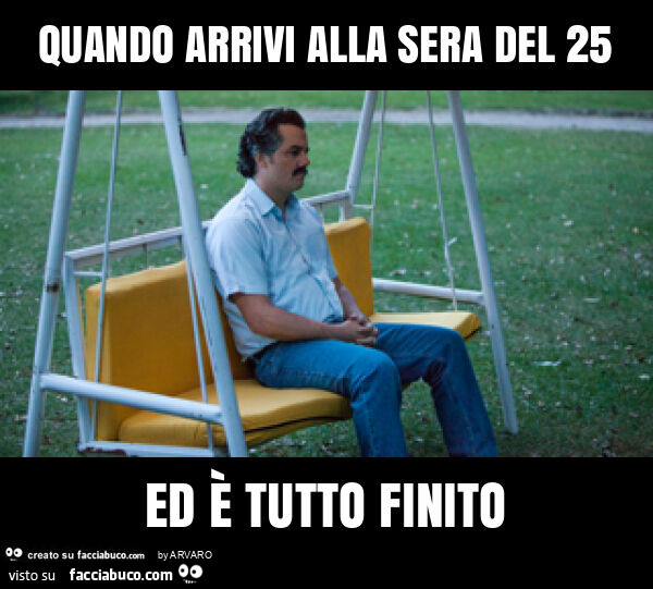 Quando arrivi alla sera del 25 ed è tutto finito