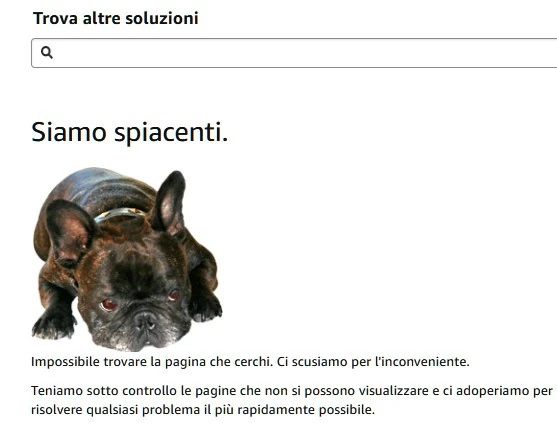 Siamo spiacenti. Impossibile trovare la pagina che cerchi