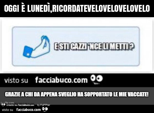 Oggi è lunedì, ricordatevelovelovelovelo