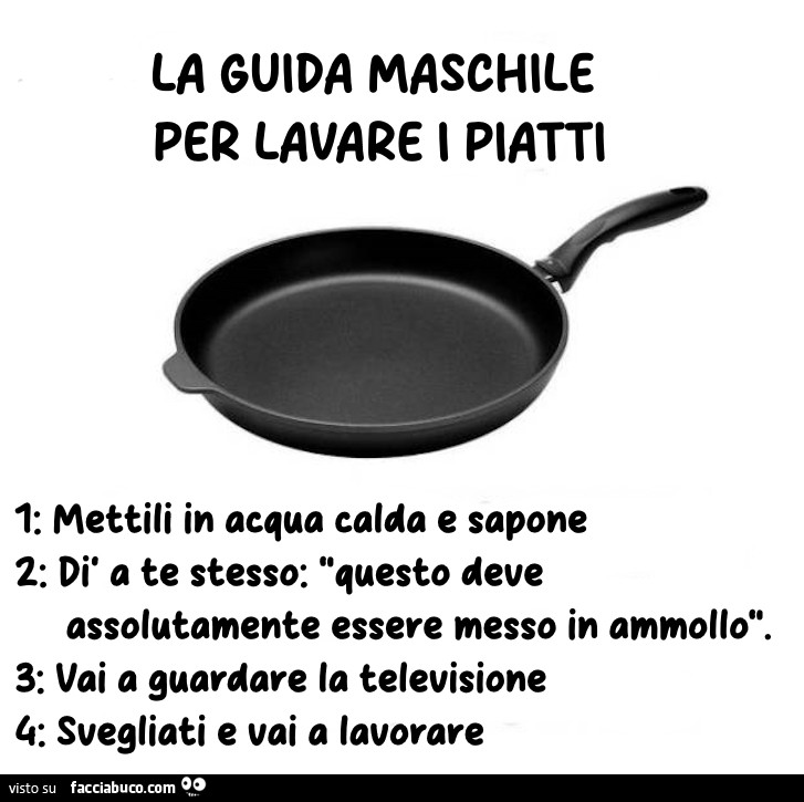 La guida maschile per lavare i piatti