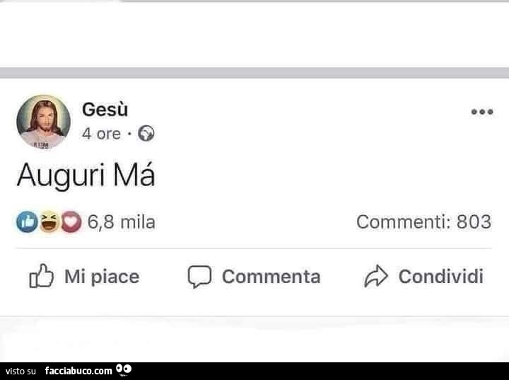 Gesù: Auguri Mà