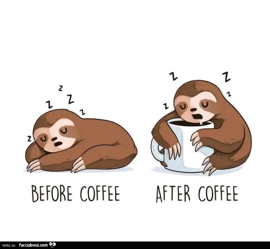 Before coffee. After coffee