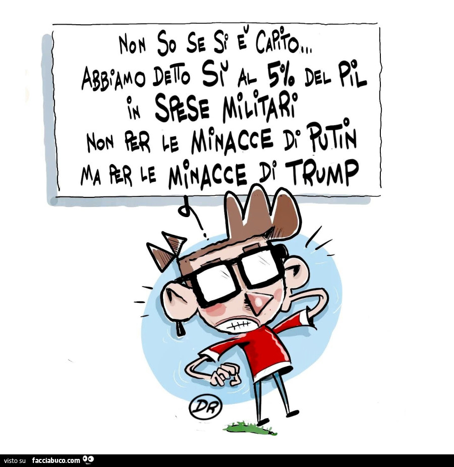 Non so se si è capito… abbiamo detto si al 5% del pil in spese militari