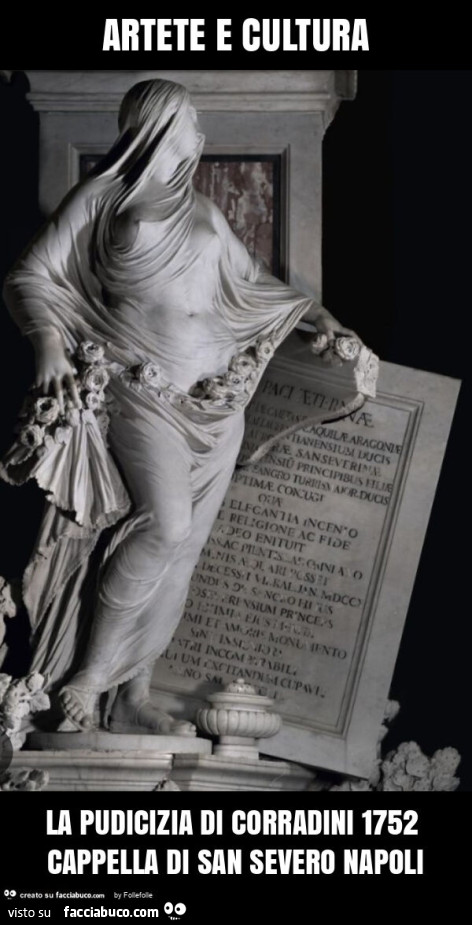 Artete e cultura la pudicizia di corradini 1752 cappella di san severo napoli