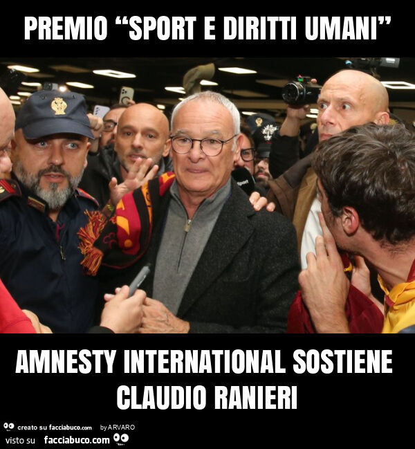 Premio “sport e diritti umani” amnesty international sostiene claudio ranieri