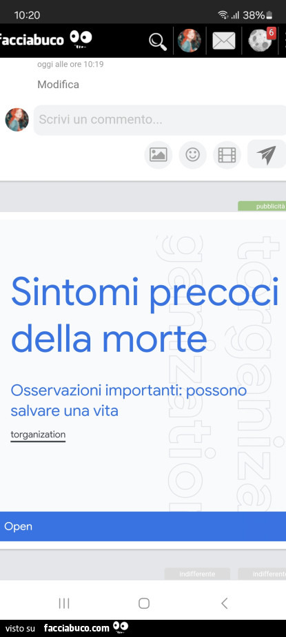Sintomi precoci della morte