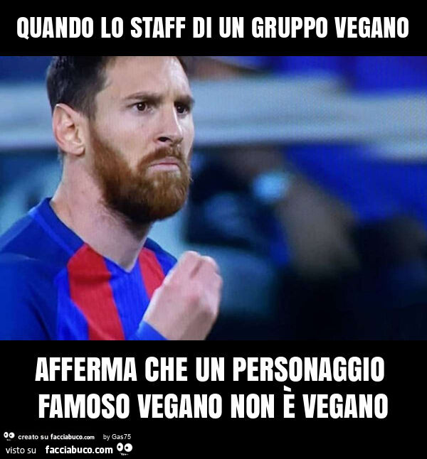 Quando lo staff di un gruppo vegano afferma che un personaggio famoso vegano non è vegano