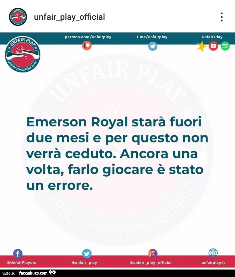 Emerson Royal starà fuori due mesi e per questo non verrà ceduto. Ancora una volta, farlo giocare è stato un errore