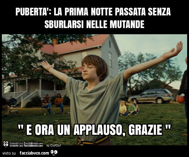 Pubertà: la prima notte passata senza sburlarsi nelle mutande