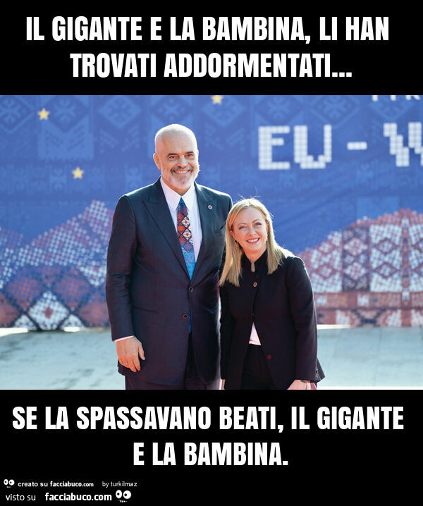 Il gigante e la bambina, li han trovati addormentati… se la spassavano beati, il gigante e la bambina