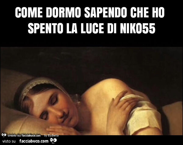 Come dormo sapendo che ho spento la luce di niko55