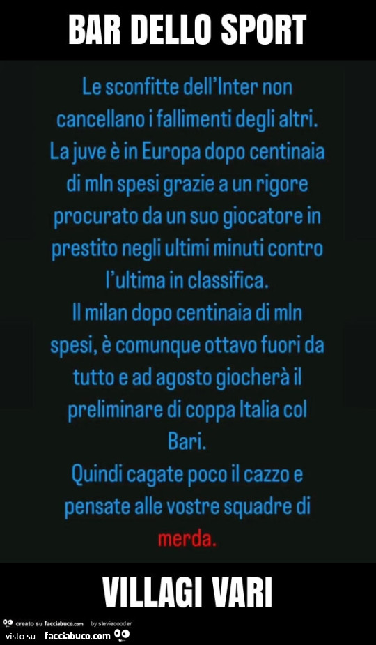 Bar dello sport villagi vari