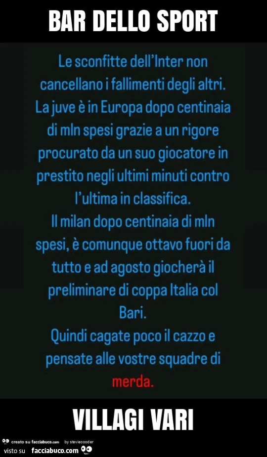 Bar dello sport villagi vari