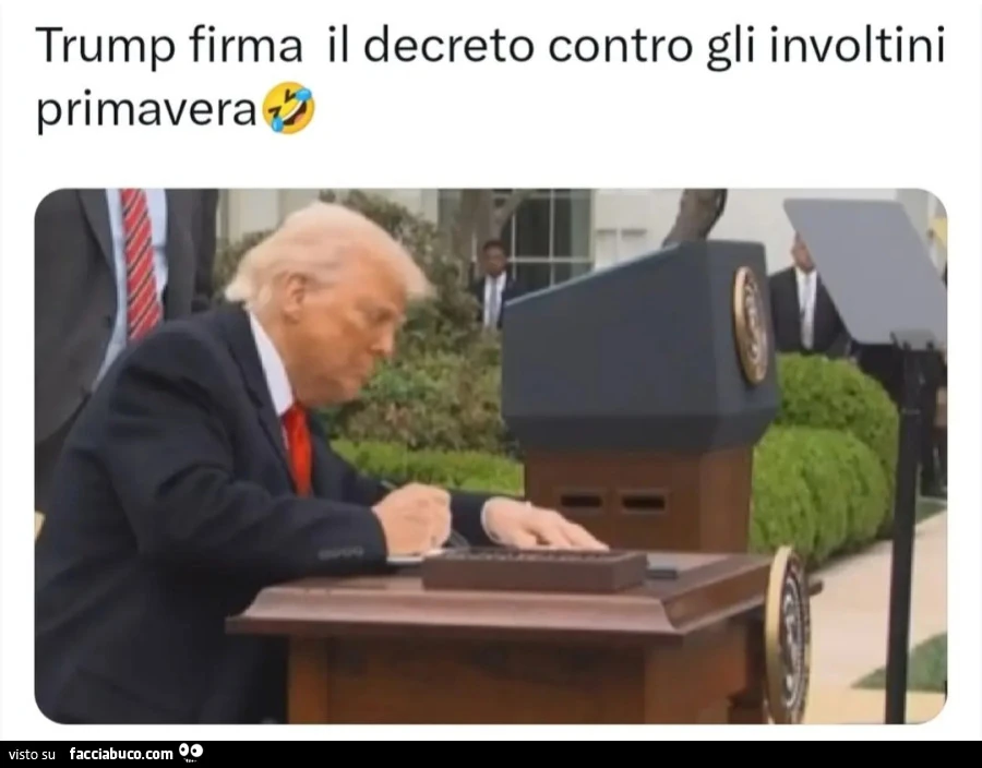 Trump firma il decreto contro gli involtini primavera