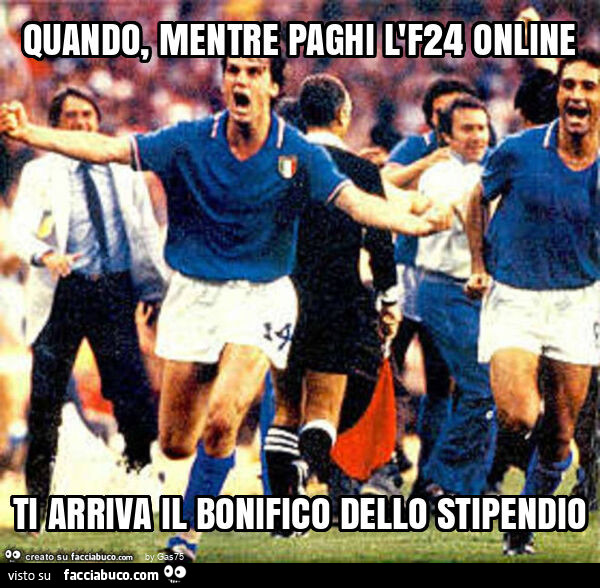 Quando, mentre paghi l'f24 online ti arriva il bonifico dello stipendio