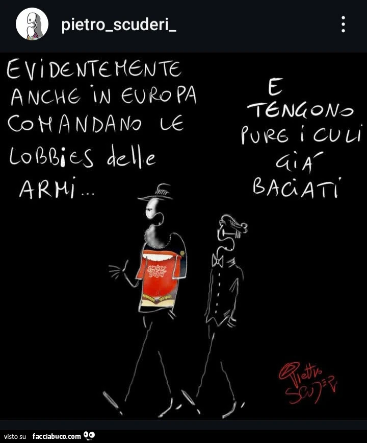Evidentemente anche in Europa comandano le lobbies delle armi