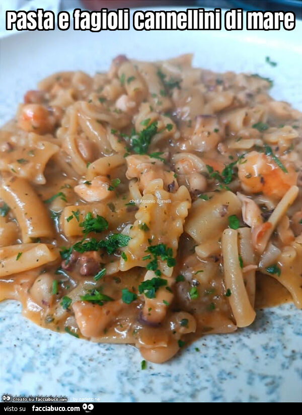 Pasta e fagioli cannellini di mare