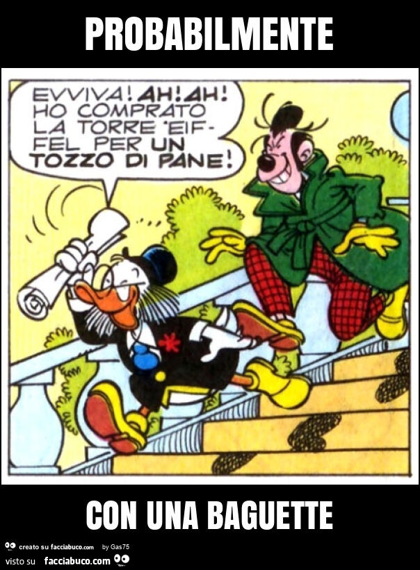 Probabilmente con una baguette