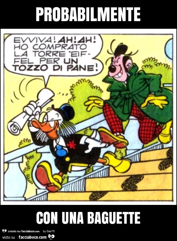 Probabilmente con una baguette