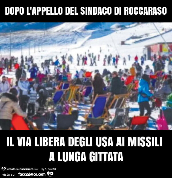 Dopo l'appello del sindaco di roccaraso il via libera degli usa ai missili a lunga gittata