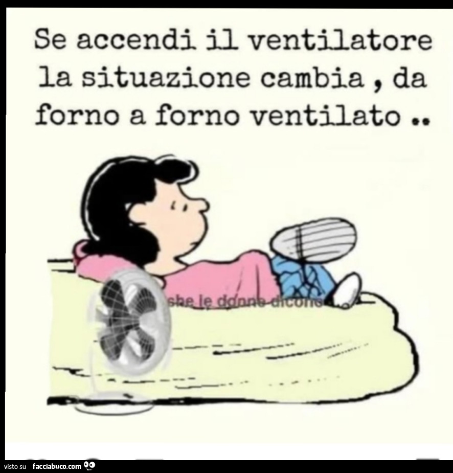 Con il caldo le case sono dei forni, così accendiamo i ventilatori, x cui diventa forno ventilato