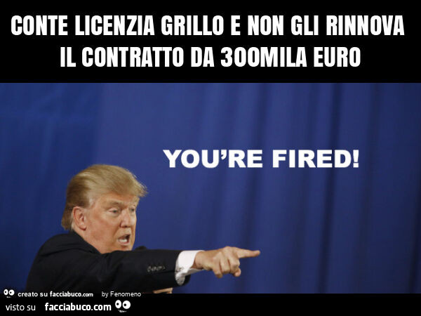 Conte licenzia grillo e non gli rinnova il contratto da 300mila euro