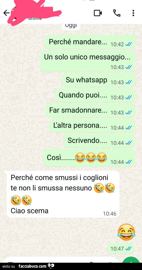 Perché mandare… un solo unico messaggio… su whatsapp quando puoi… far smadonnare