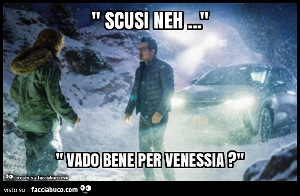 " scusi neh&hellip; " " vado bene per venessia? "