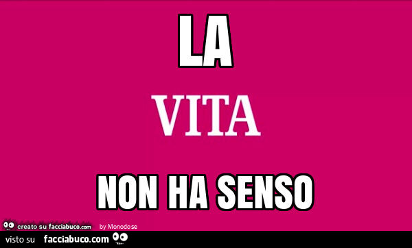 La vita non ha senso