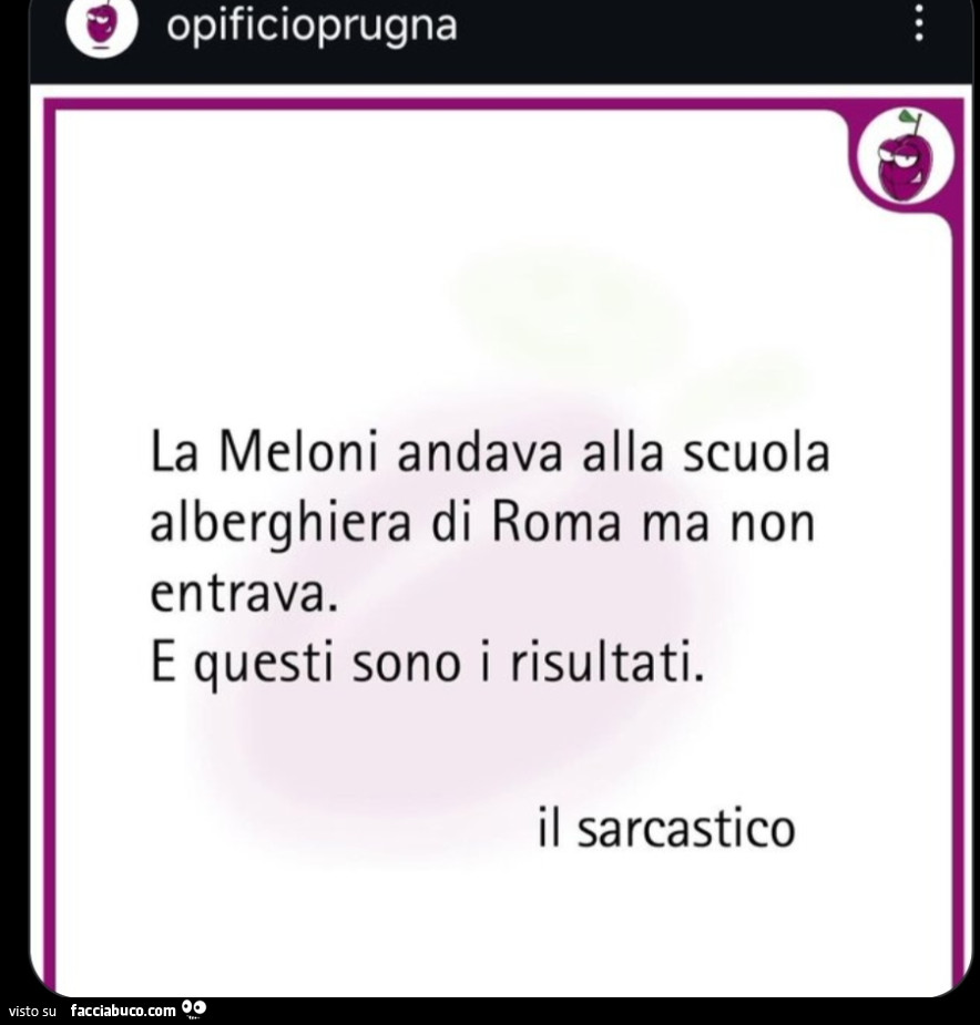 La meloni andava alla scuola alberghiera di roma ma non entrava. E questi sono i risultati
