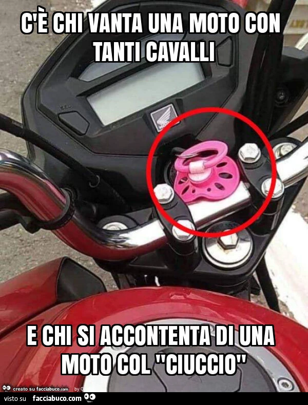 C'รจ chi vanta una moto con tanti cavalli e chi si accontenta di una moto col "ciuccio"