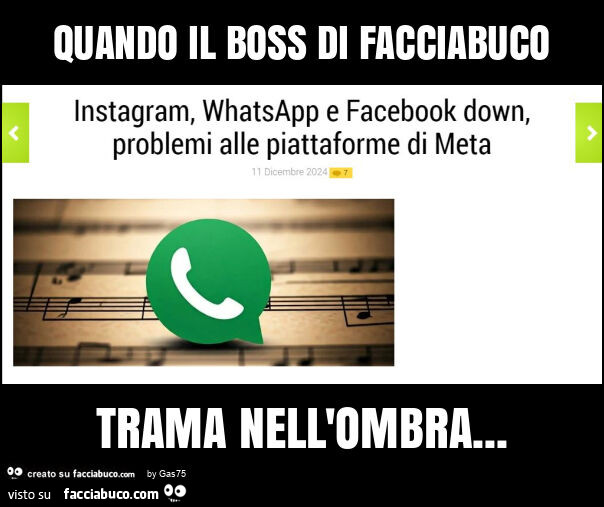 Quando il boss di facciabuco trama nell'ombra