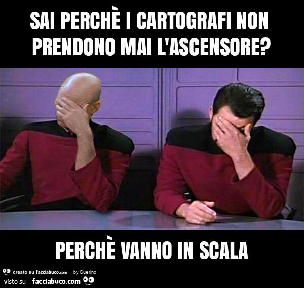 Sai perchè i cartografi non prendono mai l'ascensore? Perchè vanno in scala