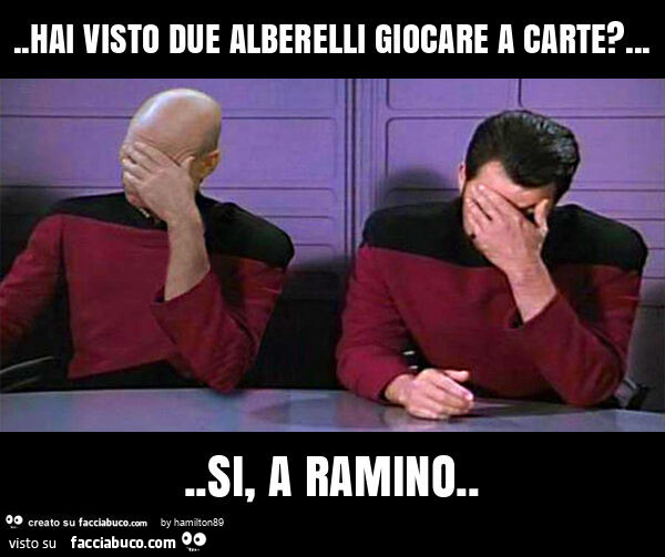 Hai visto due alberelli giocare a carte? … si, a ramino