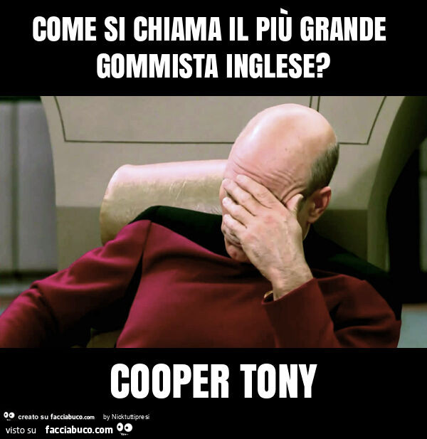 Come si chiama il più grande gommista inglese? Cooper tony