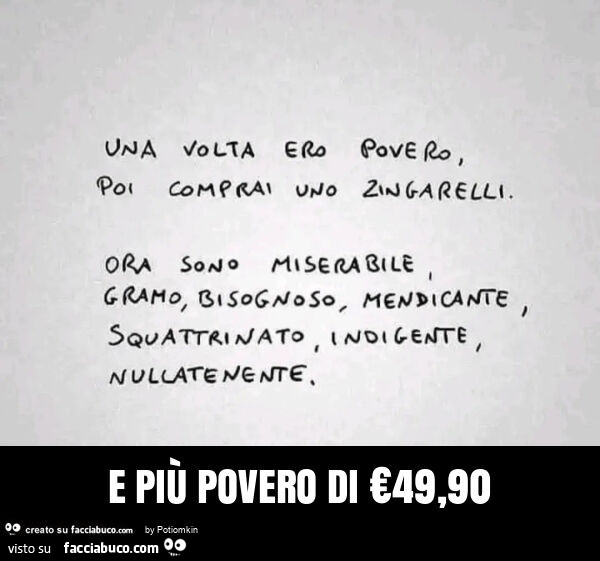 E piรน povero di โฌ49,90