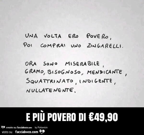 E più povero di €49,90