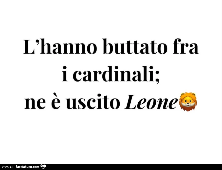 L'hanno buttato fra i cardinali; ne è uscito leone