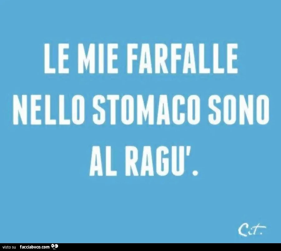 Le mie farfalle nello stomaco sono al ragù