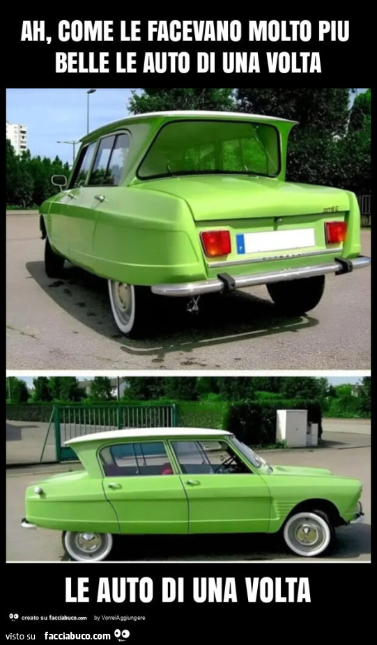 Ah, come le facevano molto piu belle le auto di una volta le auto di una volta