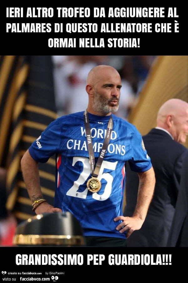 Ieri altro trofeo da aggiungere al palmares di questo allenatore che è ormai nella storia! Grandissimo pep guardiola
