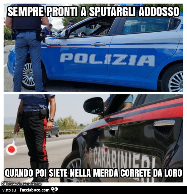 Sempre pronti a sputargli addosso quando poi siete nella merda correte da loro