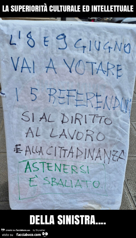 La superiorità culturale ed intellettuale della sinistra